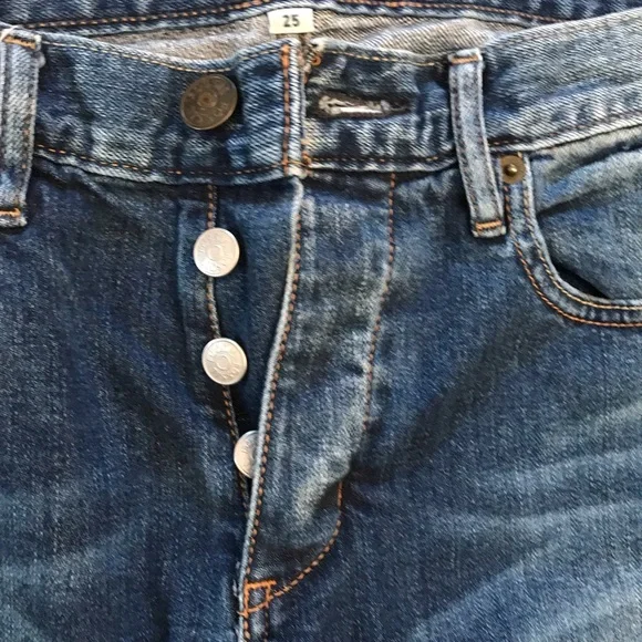 Fossil Denim Blue Jeans Women Size 2 Waist 25 True Boyfriend Button Fly Low Rise - Picture 5 of 12